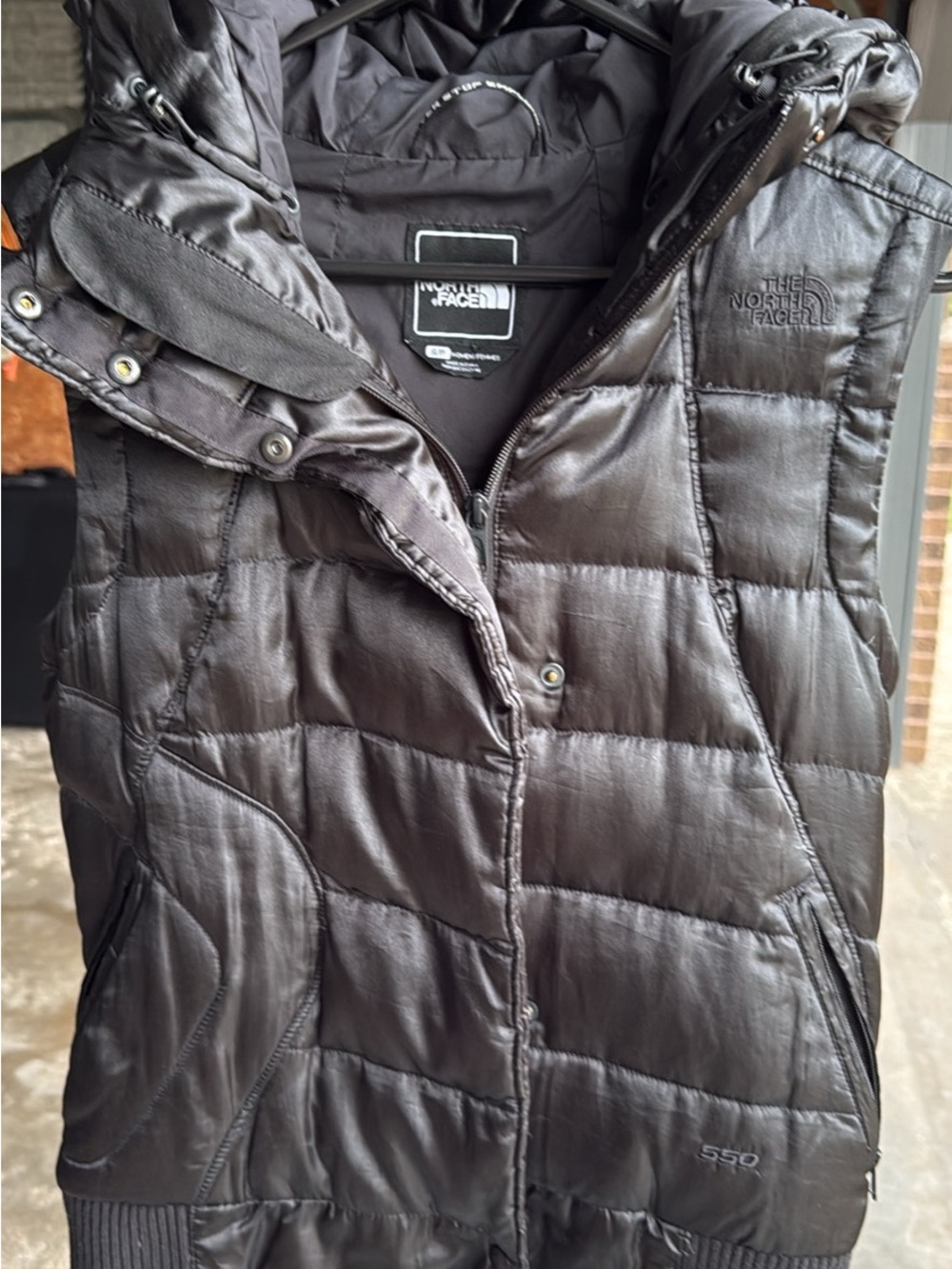 The North Face Women's Black Quilted Puffer Vest with Hood